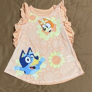 Peach Cartoon Character Kids Tank Top